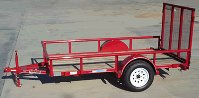 Single Axle, Pipe Top Rail, Ramp Gate Trailer